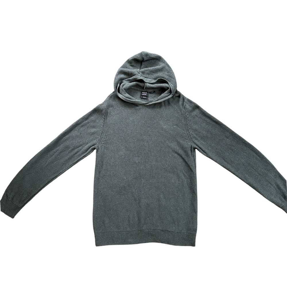Prana Knit Hoodie Men Large Green Slim Fit 100% Organic Cotton Sweater 1964571 - Picture 2 of 8